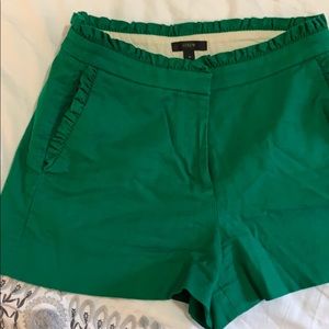 J. Crew high waist ruffle hem shorts